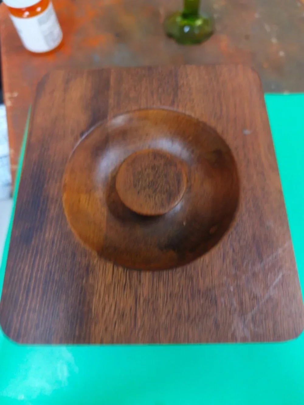 vintage wooden cannister small size